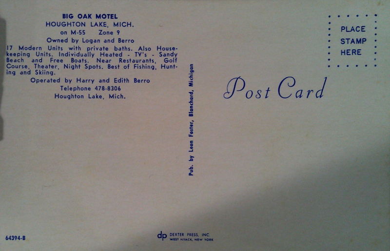 Big Oak Motel - Old Postcard (newer photo)